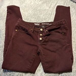 Burgundy Skinny Jeans